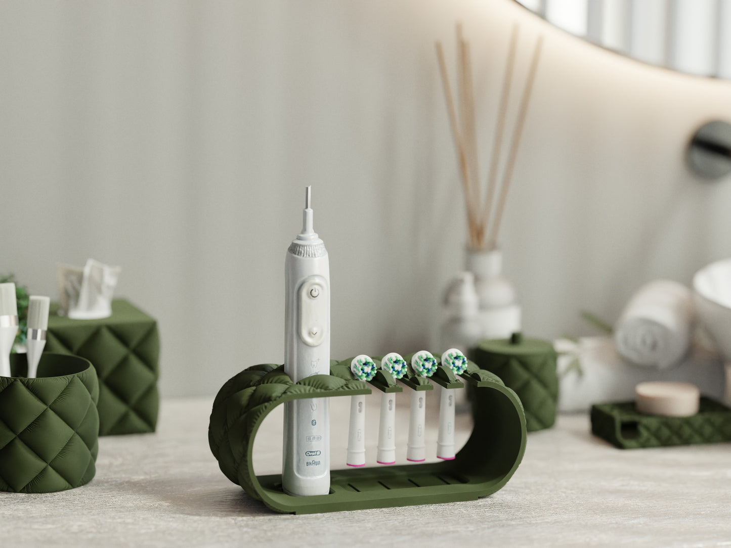 Cushion Inspired Toothbrush Stand - Curved