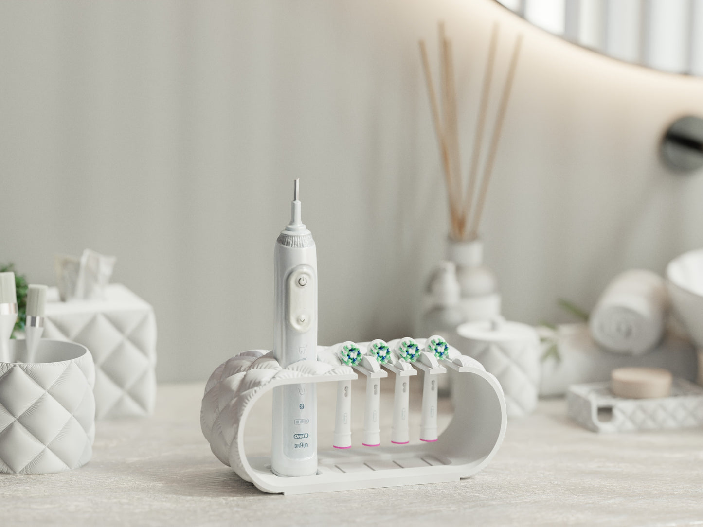 Cushion Inspired Toothbrush Stand - Curved