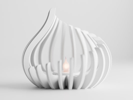 Tealight - Flame ribbed