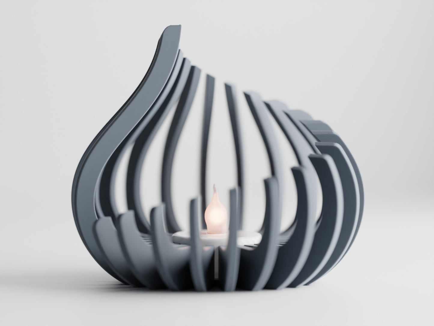 Tealight - Flame ribbed