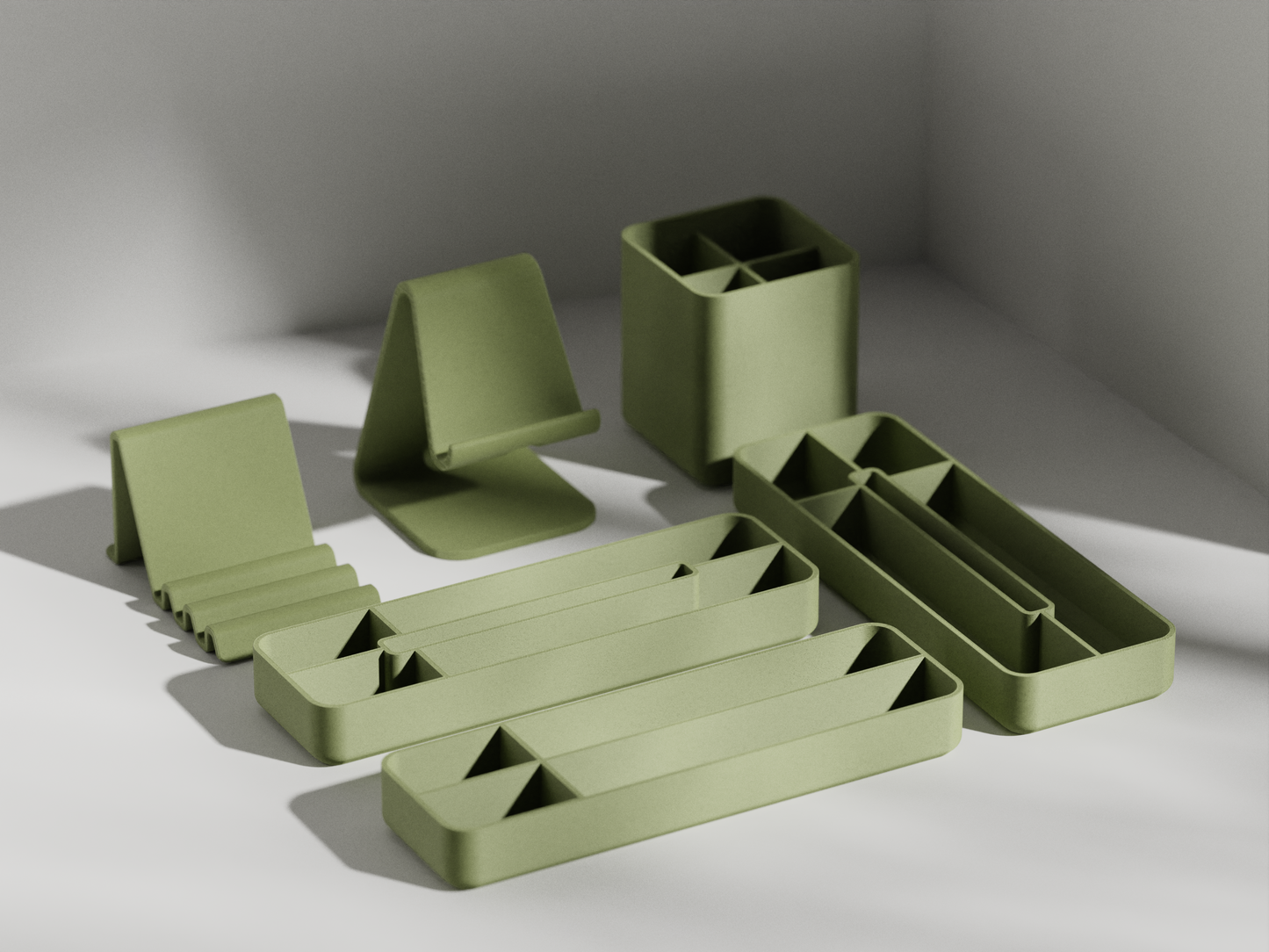 Minimalistic Desktop ribbed organizer Set