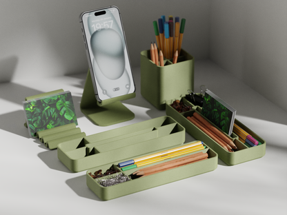 Minimalistic Desktop ribbed organizer Set