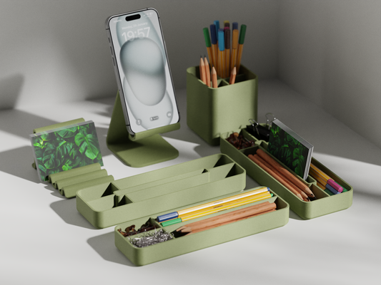 Minimalistic Desktop ribbed organizer Set